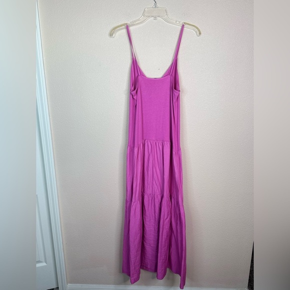 Zara Barbie Pink Tiered Sleeveless Maxi Dress size S - Picture 5 of 7